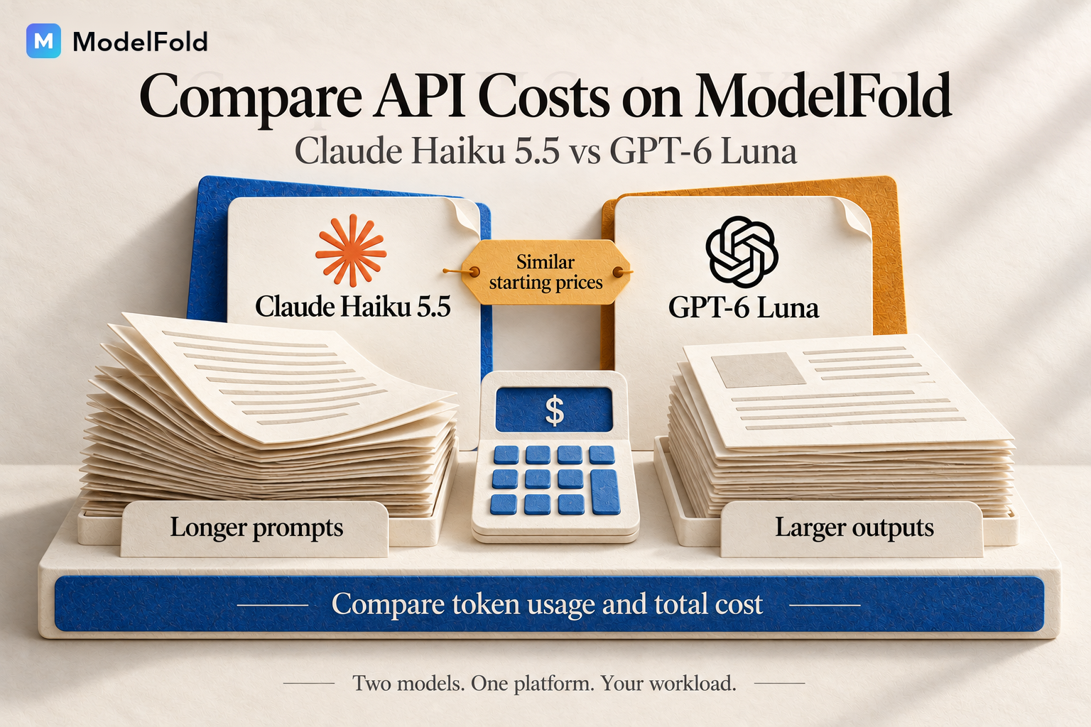 Compare Claude Haiku 5.5 and GPT-6 Luna API Costs on ModelFold