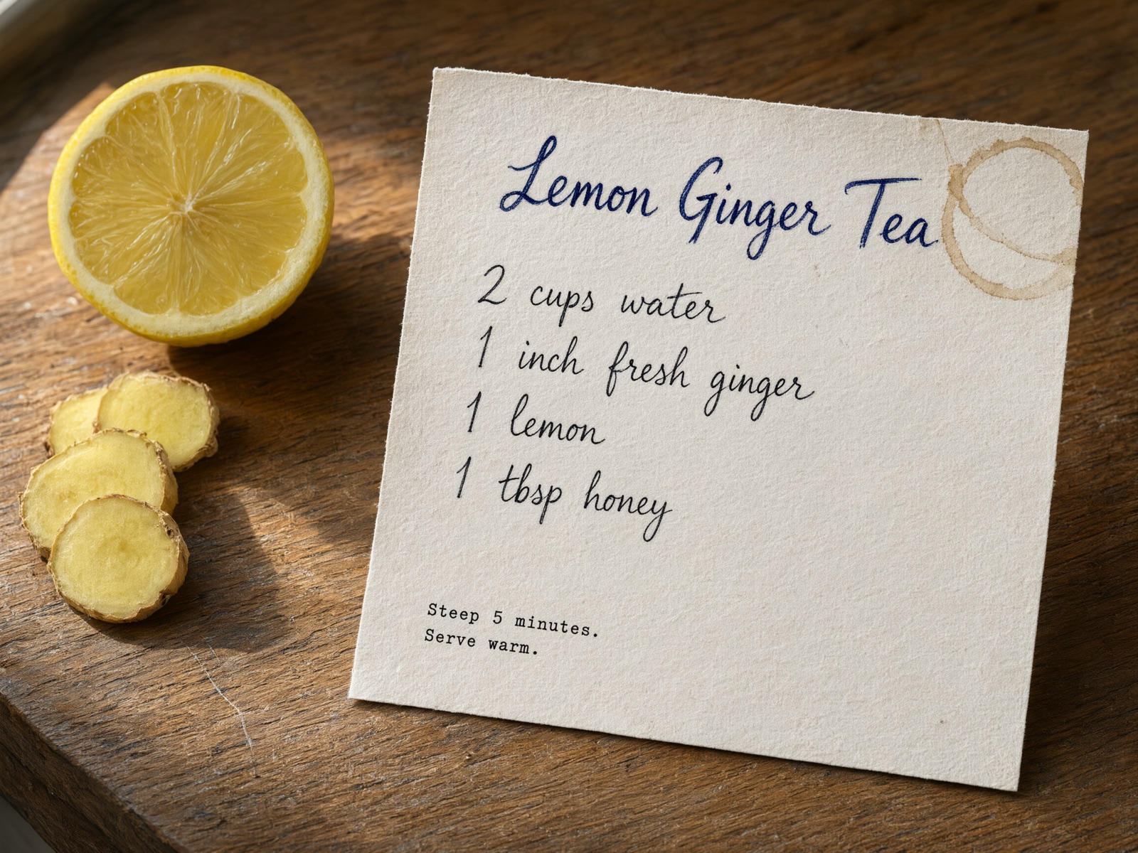 Small Text and Real Textures: A Handwritten Recipe Card on Wood